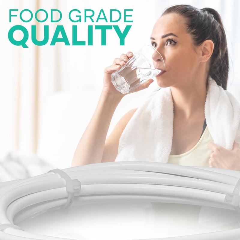 Metpure 1/4" OD 25 Feet Length LLDPE Polyethylene Tubing for Reverse Osmosis De-ionized Water Filtration Systems, Refrigerators, and Other Appliances (1/4" OD, 25', White) - Image 5
